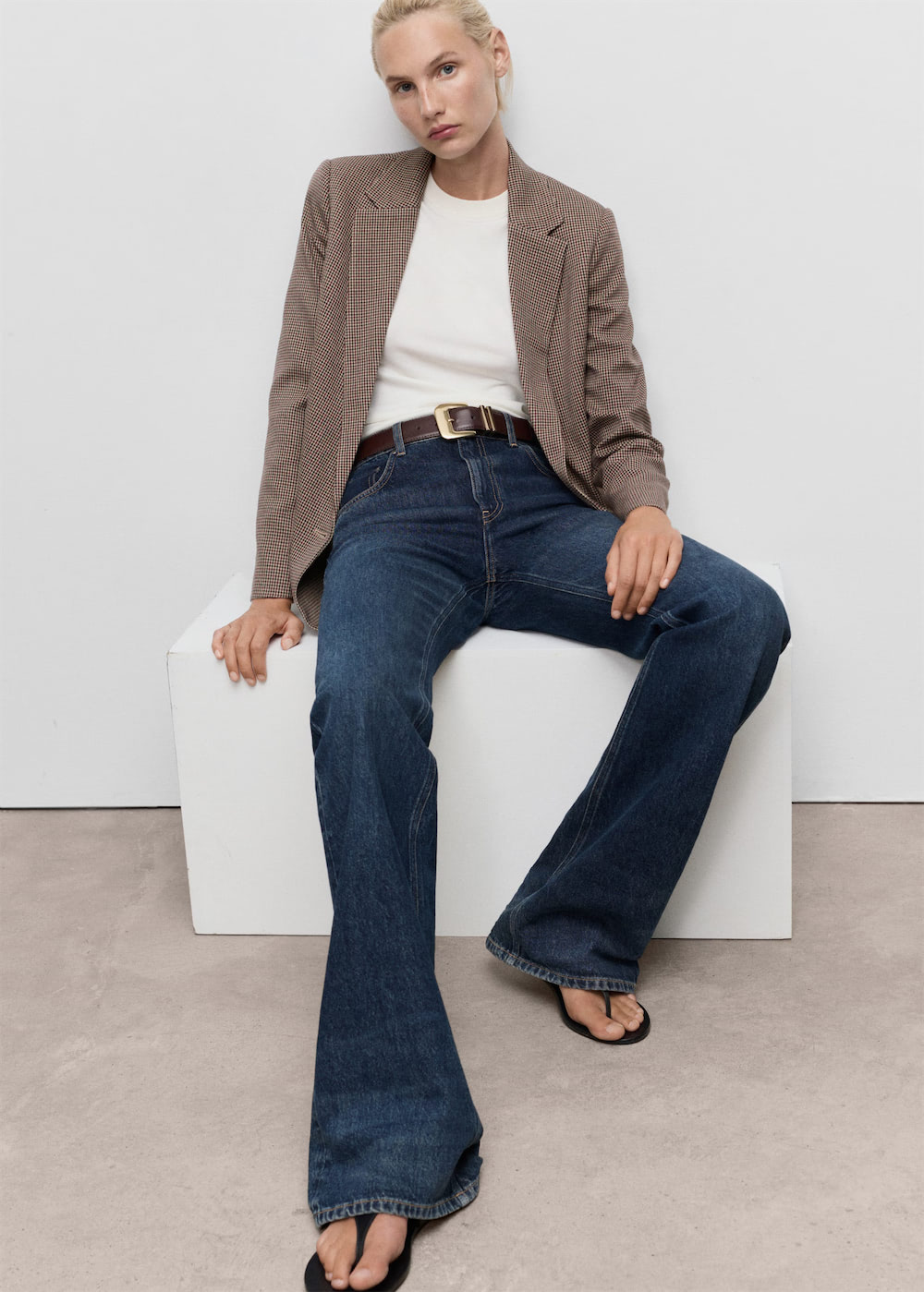 Double-breasted micro-houndstooth jacket - Image 6