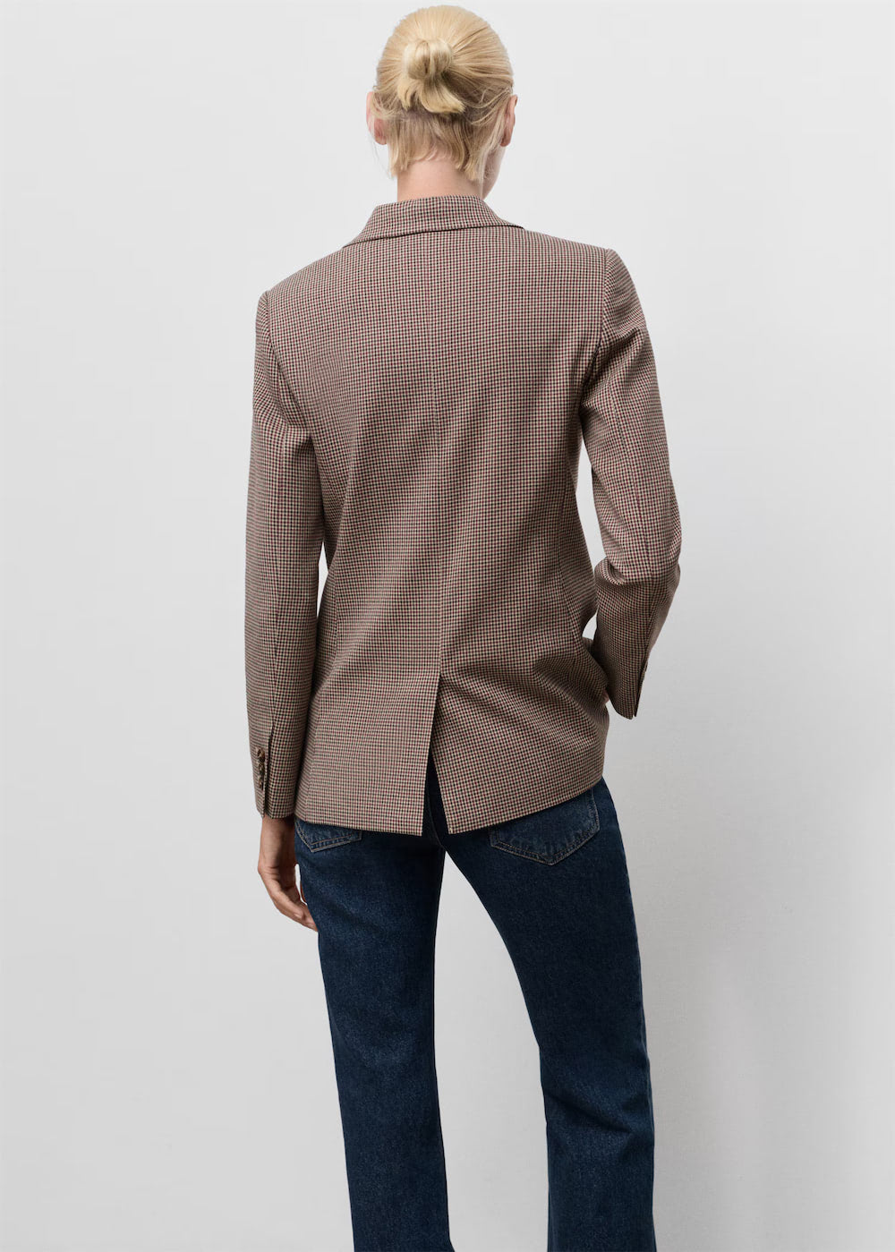 Double-breasted micro-houndstooth jacket - Image 4