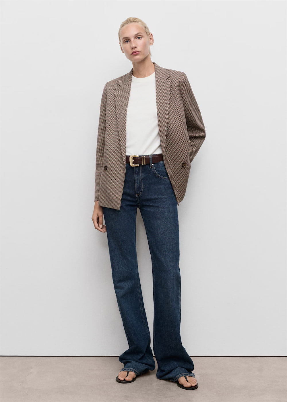 Double-breasted micro-houndstooth jacket - Image 3